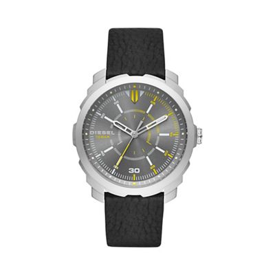 Men's 'Machinus NSBB' gunmetal dial black strap watch dz1739